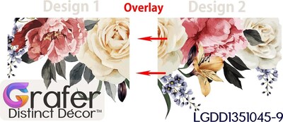 Floral Watercolor, Wall Decals Nursery, Flowers Blossoms Decals, Rose Garden Bouquet, Pink Roses decal, Peonies decal, Nursery Wall Decal - image5